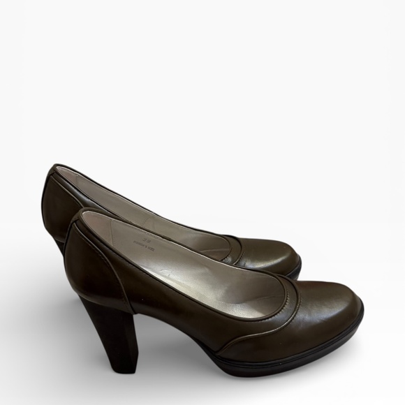 Tod's Shoes - Tod’s ASP décolleté green leather heels pumps shoes 39